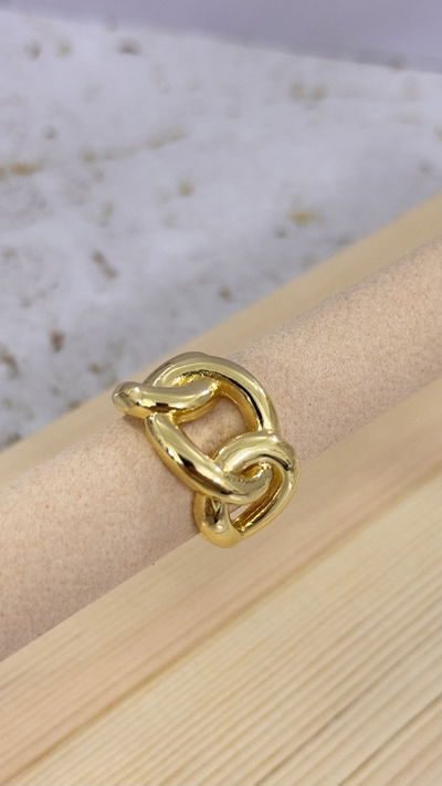 Anillo Eslabones Dorado T.18