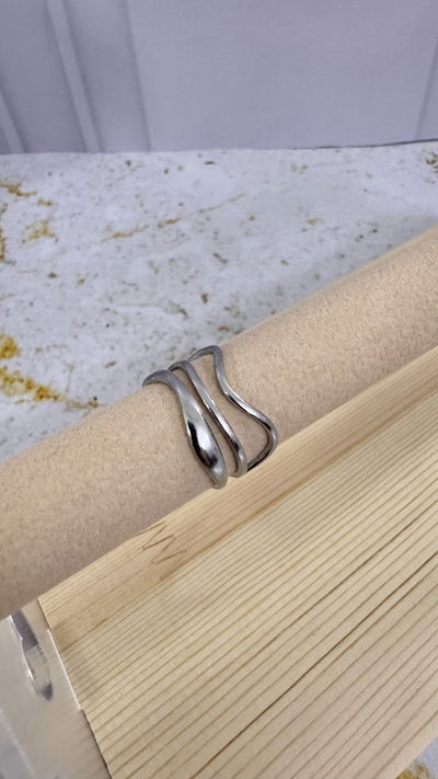 Anillo Triple Ondas AQ T.18