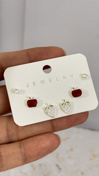 Set de Aros Plateado