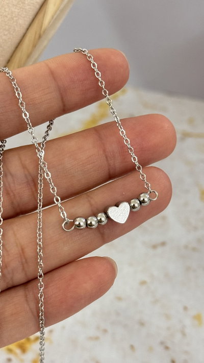 Collar Corazon Y Bolitas AQ