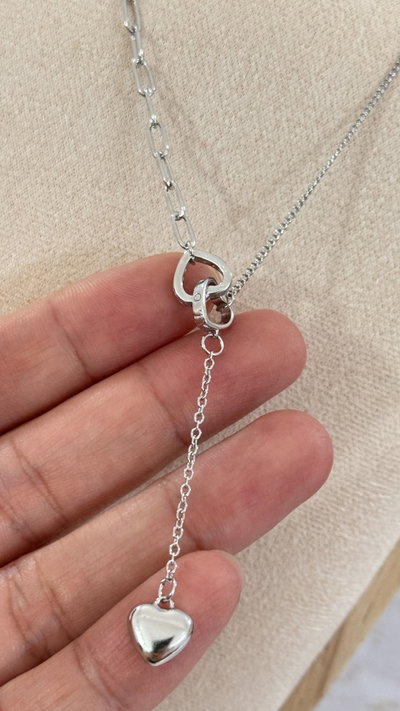 Collar Corbatero Corazon Con Cubic AQ