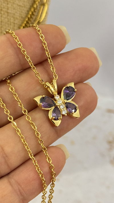 Collar Mariposa Violeta AD