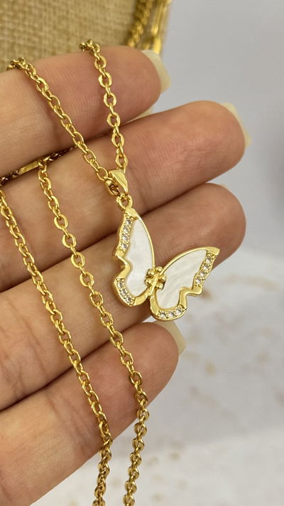 Collar Mariposa Blanca AD