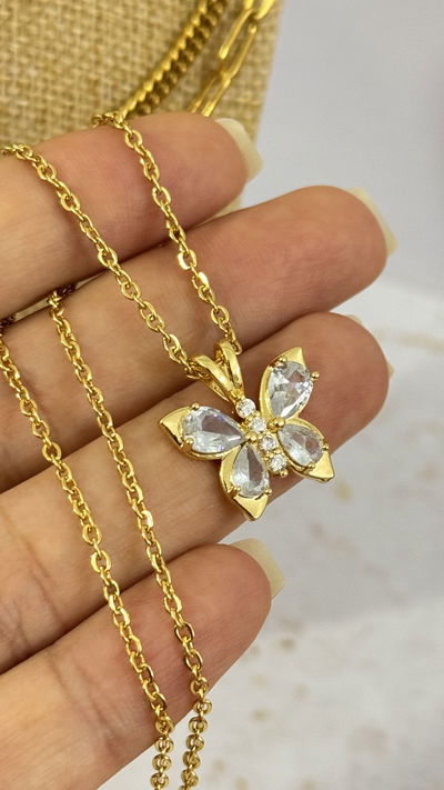 Collar Mariposa Cristal AD