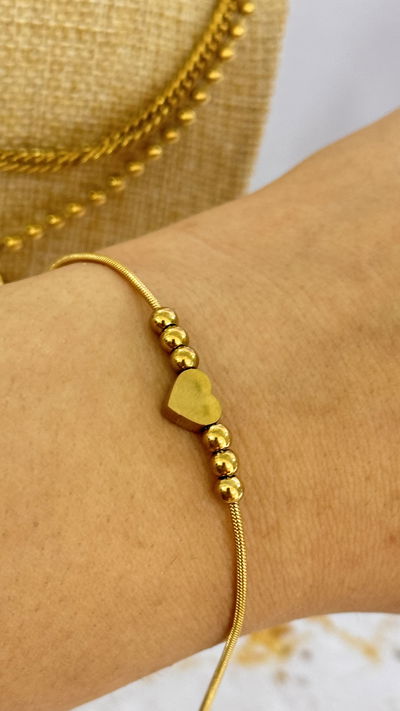 Pulsera Bolitas Corazón AD (OUTLET)