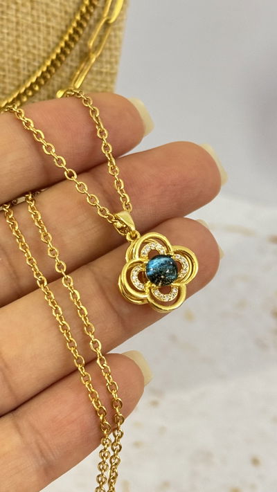 Collar Dije Giratorio Flor AD