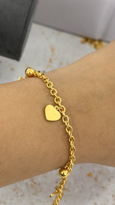 Pulsera Corazon Y Bolita AD