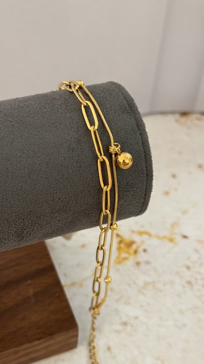 Pulsera Doble Con Pelotita AD