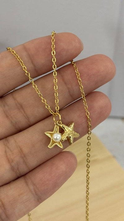 Collar Estrella Con Perla AD