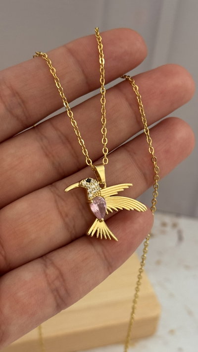 Collar Colibri Rosa AD