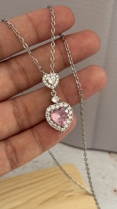 Collar Corazon Rosa AQ
