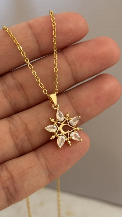 Collar Estrella y Lunita Cristal AD