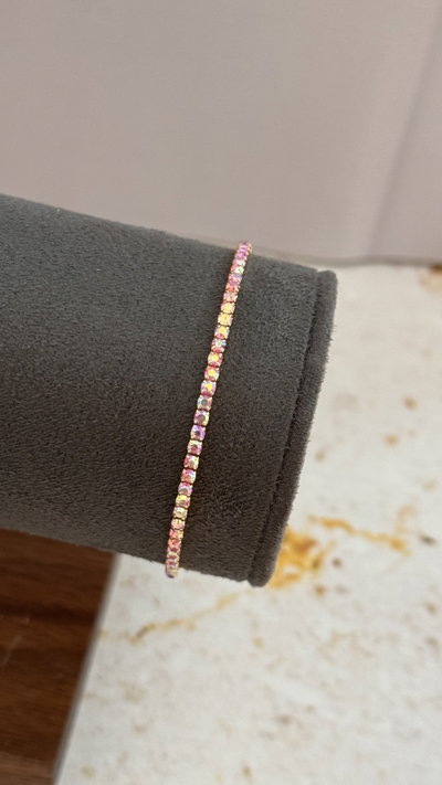 Pulsera Con Strass Tornasol Dorado M3