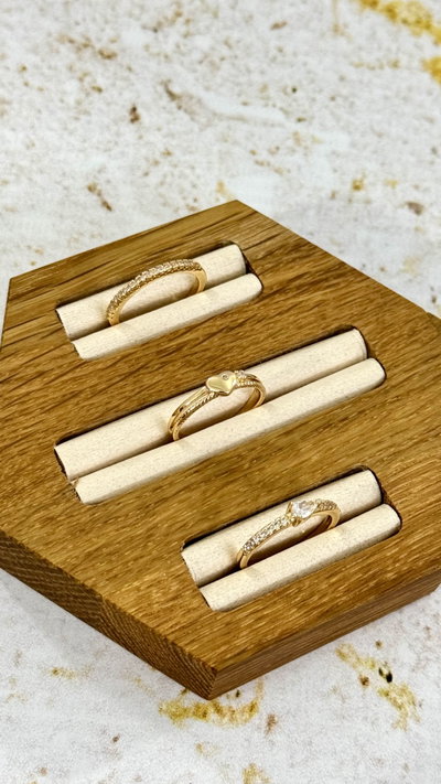 Anillos Con Micropave Dorados x3u Bronce 