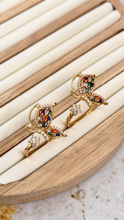 Anillo Maripositas con Micropave 