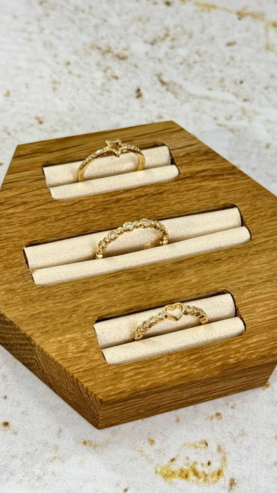 Anillos Con Micropave Dorados x3u Bronce 