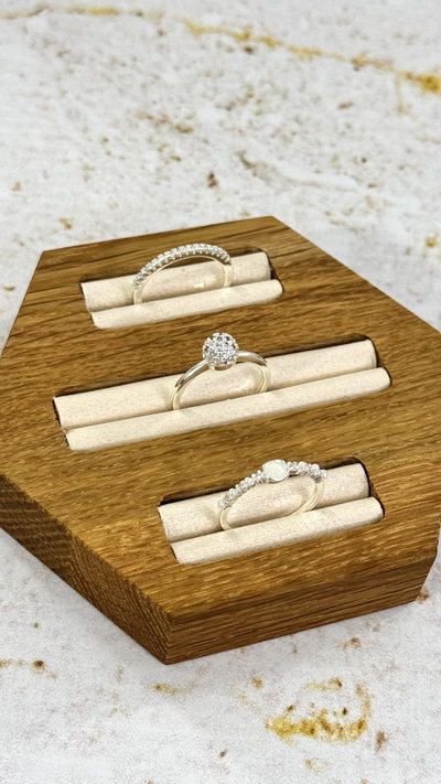 Anillos Con Micropave Plateado x3u Bronce