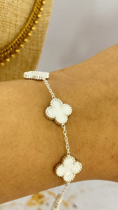 Pulsera Trébol Blanco AB 
