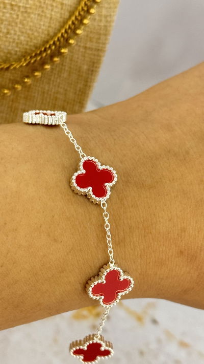 Pulsera Trébol Rojo AB