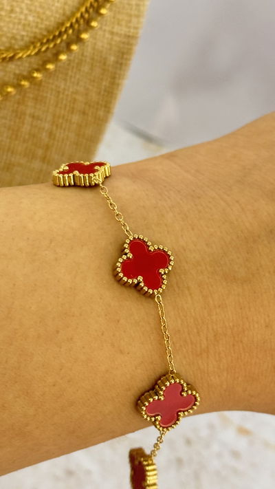Pulsera Trébol Rojo AD