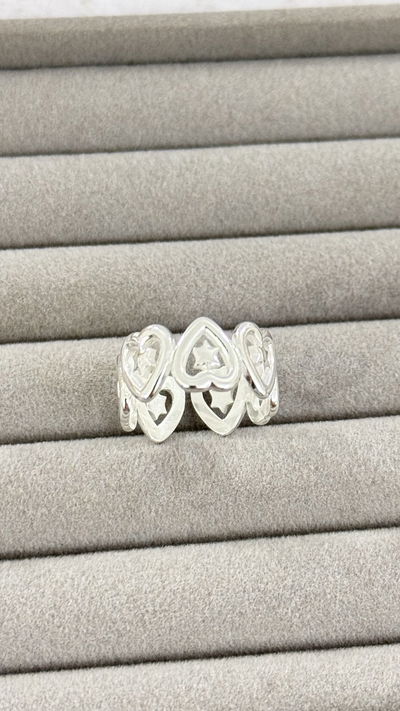 Anillo Corazones con Estrella AB