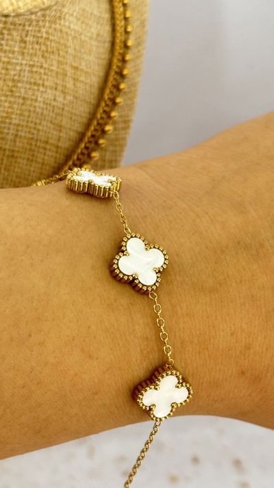 Pulsera Trébol Blanco AD