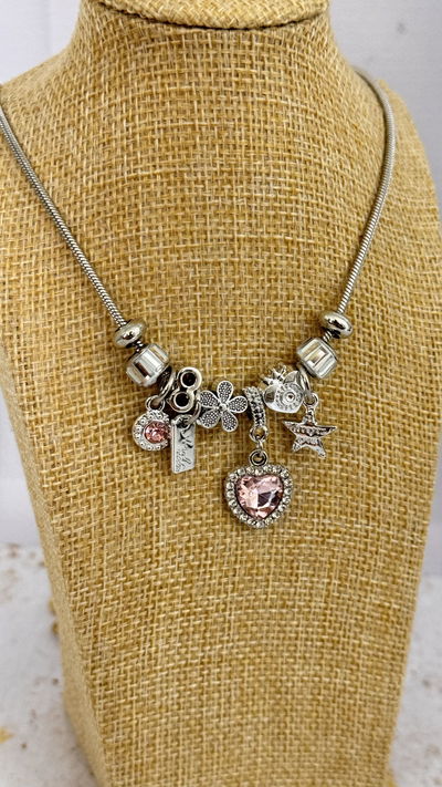 Collar Charms Corazón Rosa AQ
