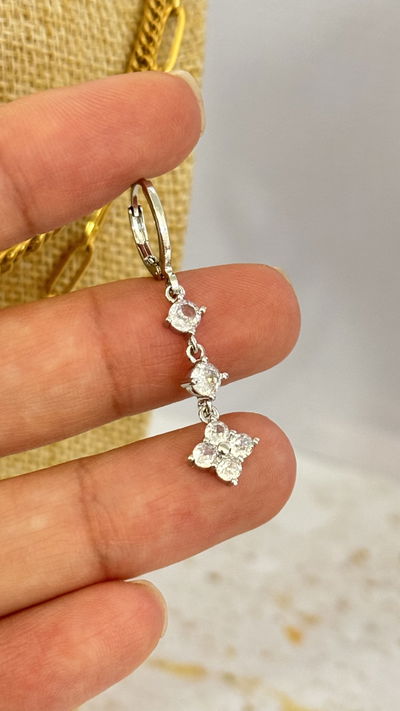 Aro Solitario Cubic Flor AQ