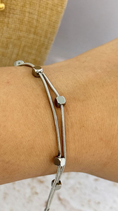 Pulsera Doble Cubos AQ