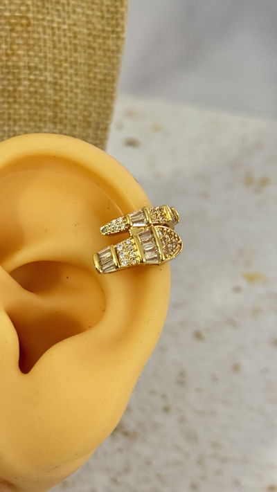 Cuff Dorado Cubic Cristal