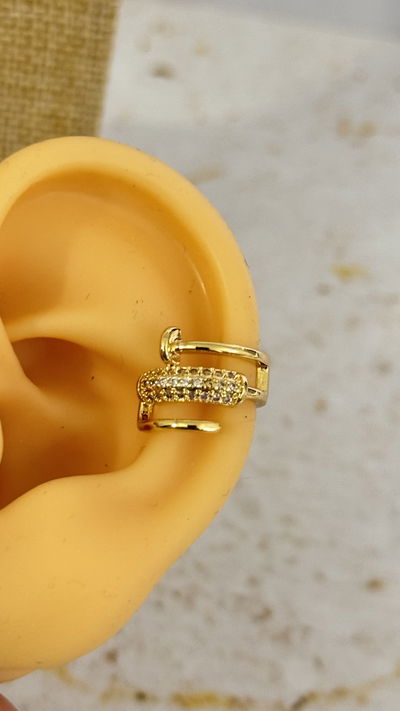 Cuff Dorado Micropavé