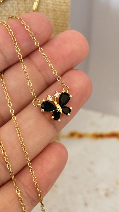 Collar Mariposa Negro AD