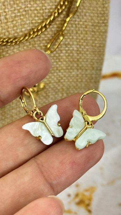 Aros Mariposa Verde Agua AD