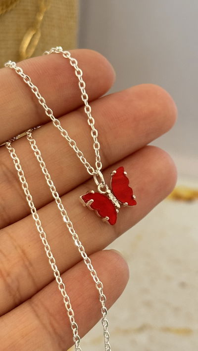 Collar Mariposa Rojo AB