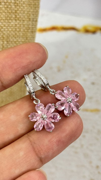 Aros Flor Rosa AQ