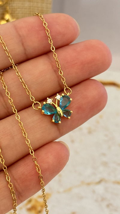 Collar Mariposa Celeste AD