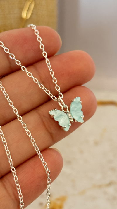 Collar Mariposa Celeste AB