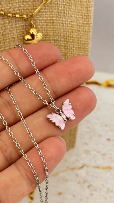 Collar Mariposa Lila AQ