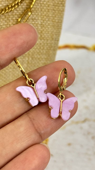 Aros Mariposa Lila AD