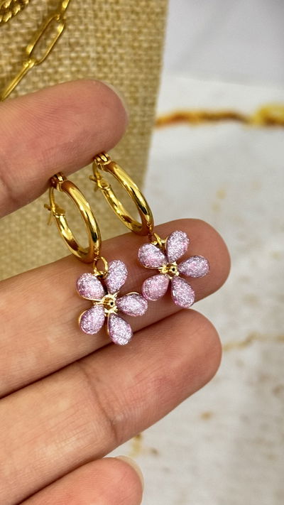 Aros Flor Lila AD