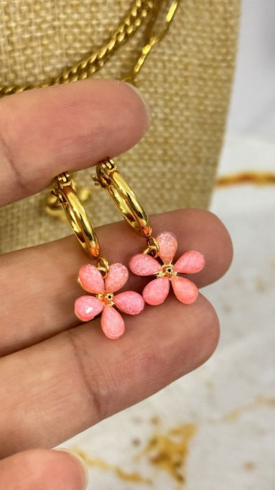 Aros Flor Rosa AD