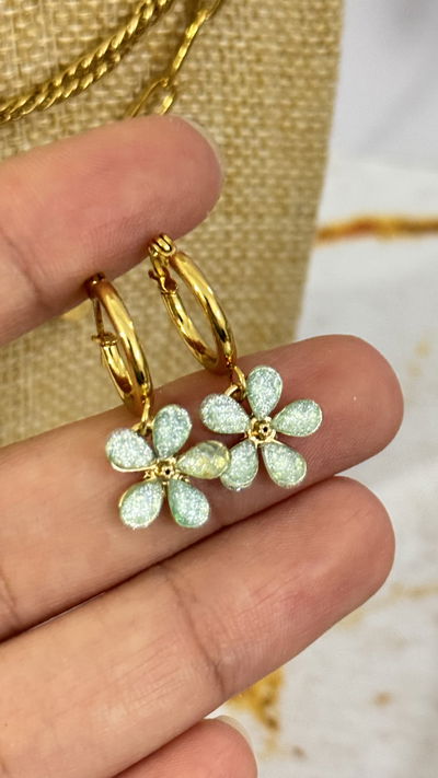 Aros Flor Verde Agua AD