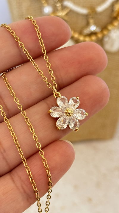 Collar Flor Cristal AD