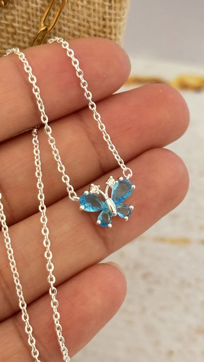 Collar Mariposa Celeste AB