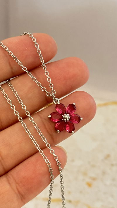 Collar Flor Fucsia AQ