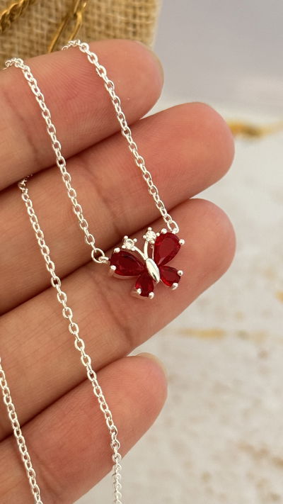 Collar Mariposa Rojo AB