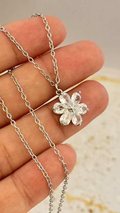 Collar Flor Cristal AQ