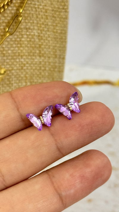 Aros Mariposa Lila AD