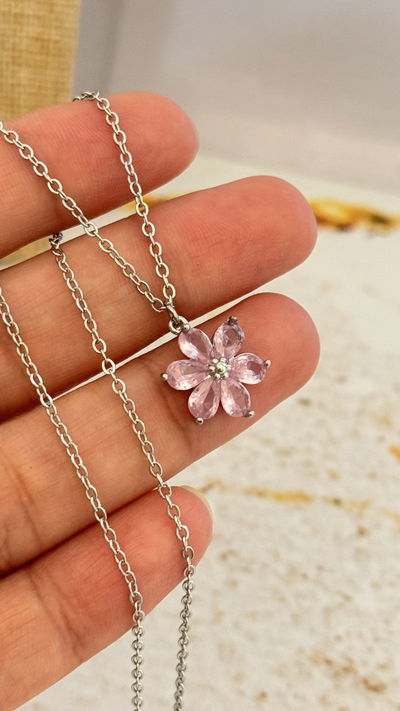 Collar Flor Rosa AQ