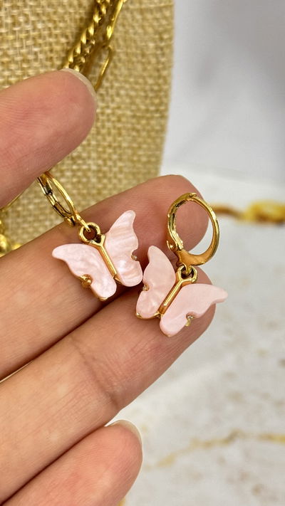 Aros Mariposa Rosa AD